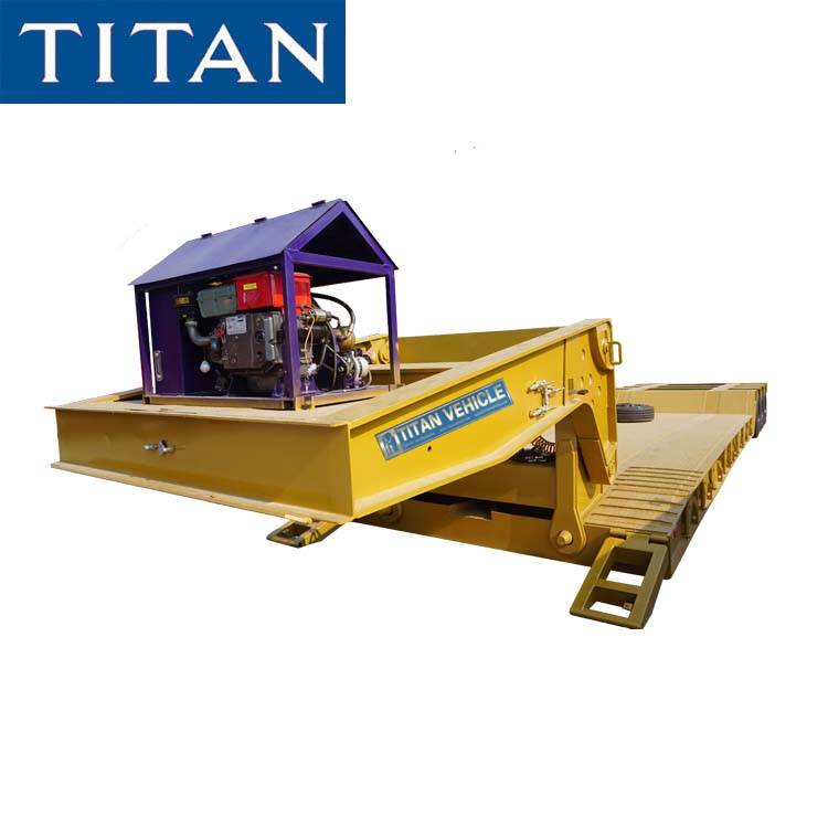 Remolque de cama baja de carga frontal de 50 toneladas para la venta