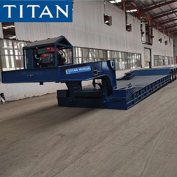 Remolque de cuello de cisne Lowboy de 3 ejes 80ton para la venta