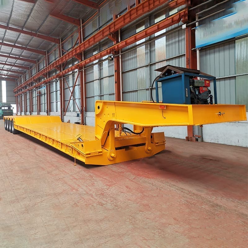 Remolque de cuello de cisne Lowboy de 4 ejes y 100 T