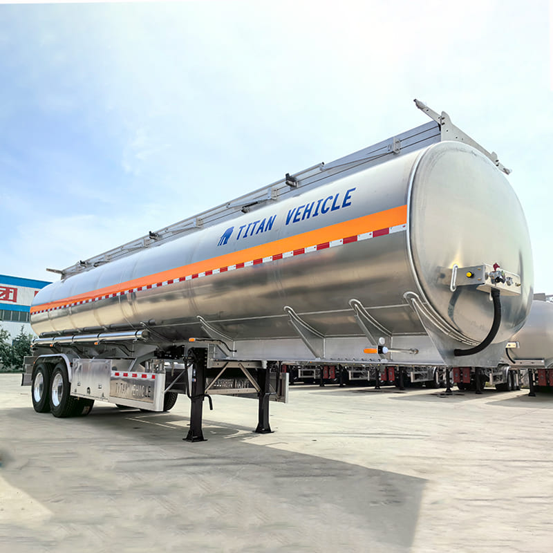 Remolque cisterna de combustible de aluminio de 2 ejes
